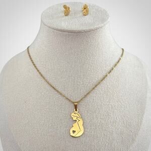 Expecting Mom Earring and Necklace Set